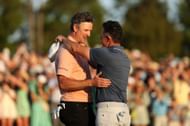 Justin Rose and Rory McIlroy after The 2025 Masters Tournament (via Getty)